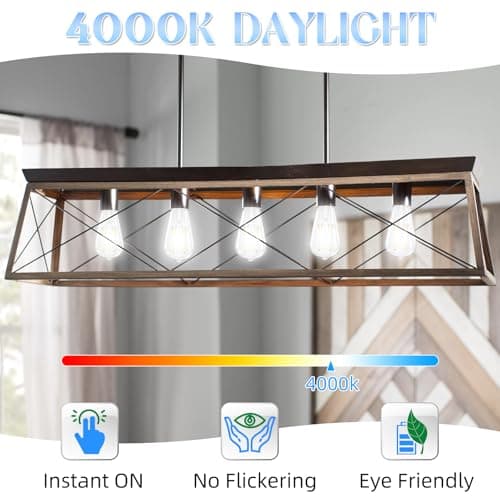 GvvooHome Edison Bulbs 60 watt Equivalent LED, E26 LED Bulb Non-Dimmable, 4000K Daylight White, ST58 Vintage Light Bulbs, 90+ CRI, 6W 600LM, E26 Medium Base, Clear Glass, 12 Pack