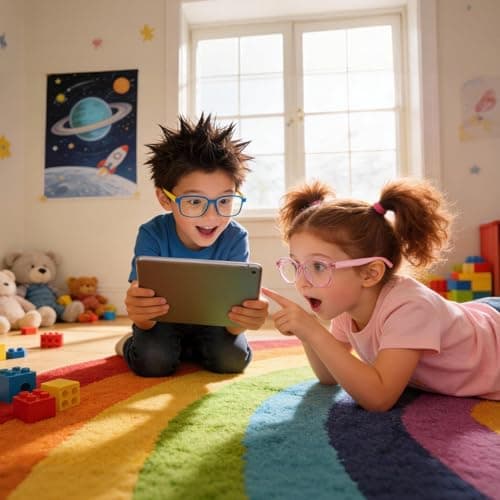 AetrvoHope Ultra-Light Blue Light Blocking Glasses with Case for Kids and Teens,Anti Eyestrain &UV400 (Clear Pink)