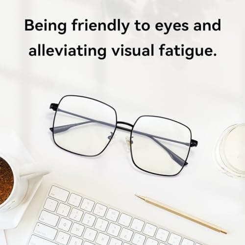 Dollger Blue Light Blocking Glasses women Anti Glare UV Filter Computer Gaming Glasses Retro matal square Eyeglasses Frame BLACK