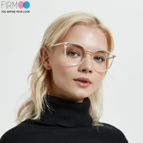 Firmoo Blue Light Blocking Glasses for Women/Men, Oversized Round Clear Computer Glasses Bluelight Blocker Glasses Anti Glare Reduce Eye Strain