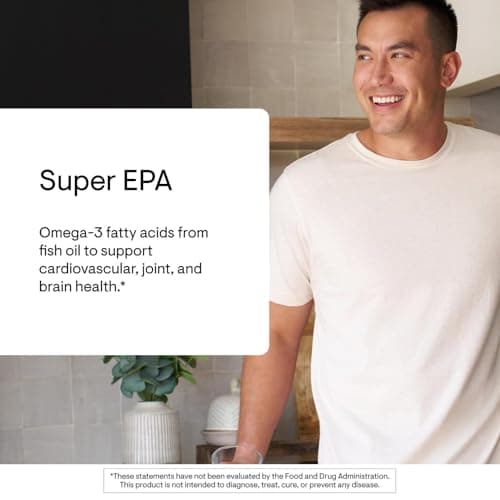 THORNE - Super EPA - Omega-3 Fish Oil Supplement with EPA & DHA from Sustainably Sourced Fish - Supports Brain, Skin, Joint & Heart Health* - Third-Party Certified - Gluten & Dairy-Free - 90 Softgels