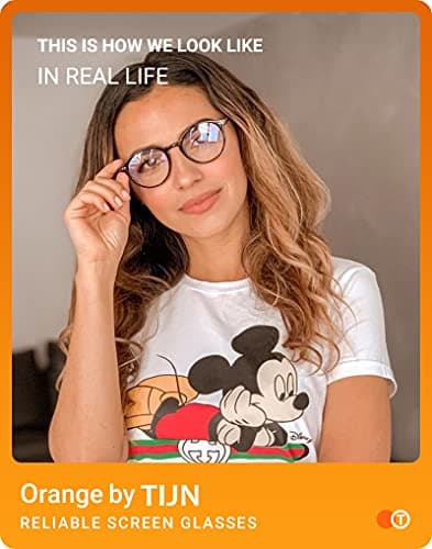 TIJN Blue Light Blocking Glasses,Vintage Round Frame Eyeglasses,Anti-Glare Computer Glasse,Screen Fatigue & UV Protection