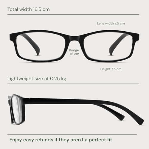 Gaoye 1.5 Reading Glasses Men - Blue Light Blocking Lenses, TR90 Frames, UV400 - Eyeglasses with Clear Vision