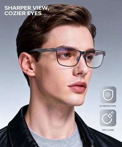 ANYLUV Blue Light Glasses Men/Women, Working Blue Light Blocking Glasses, Relieve Eyestrain-Carbon fiber Black