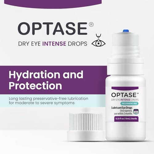 OPTASE Dry Eye Intense Drops - Preservative Free Eye Drops - Multidose Bottle - Step 3 Hydrate - .33 fl oz, 300 Doses