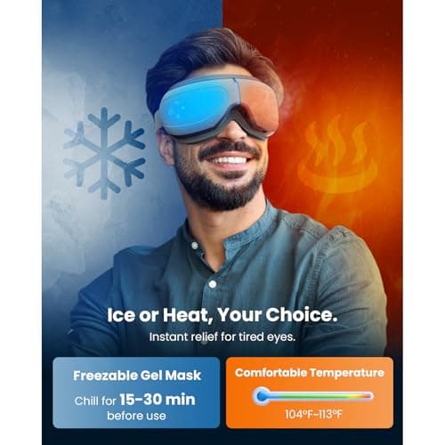 BOB AND BRAD Eye Massager with Heat and Cooling, EyeOasis 2 Eye Mask for Migraines FSA Eligible/HSA Eligible, Heated Face Massager for Eyes Strain Relief Improve Sleep, Birthday Gifts for Women Men