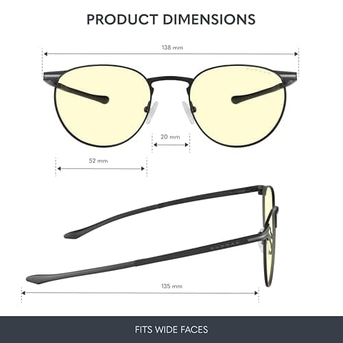 GUNNAR - Premium Gaming and Computer Glasses - Blocks 65% Blue Light - Mateo, Onyx, Amber Tint