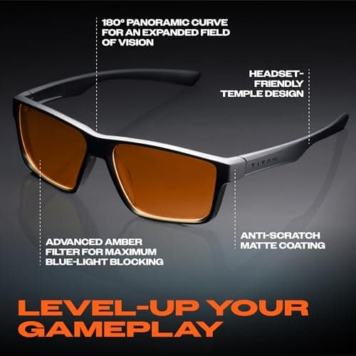 Gaming Glasses • Blue Light Blocking Computer Screen Glasses | Anti Fatigue & Eyestrain | ONE Amber