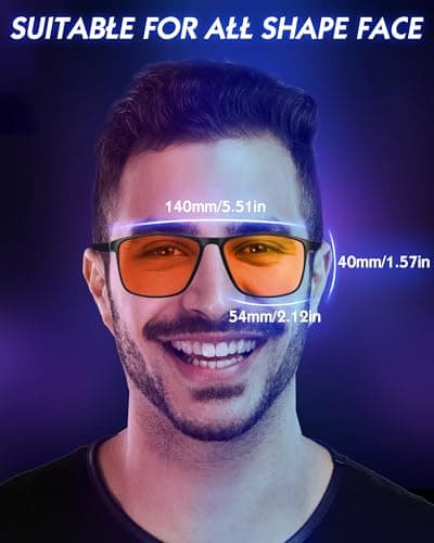 HMTIY Blue Light Blocking Glasses Gaming- Filtering Computer Gaming Screen/TV/Phone UV Blue Ray - Amber Anti Eye Strain Fatigue Lens