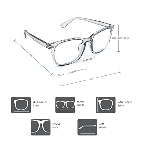 AFNWQI Blue Light Glasses for Women Men, 2 Pack, Bluelight Eyeglasses, Fashion Square Frame Blue Light Blocking Glasses, Black Clear Glasses, Computer & Gaming Glasses for Anti Screen Fatigue
