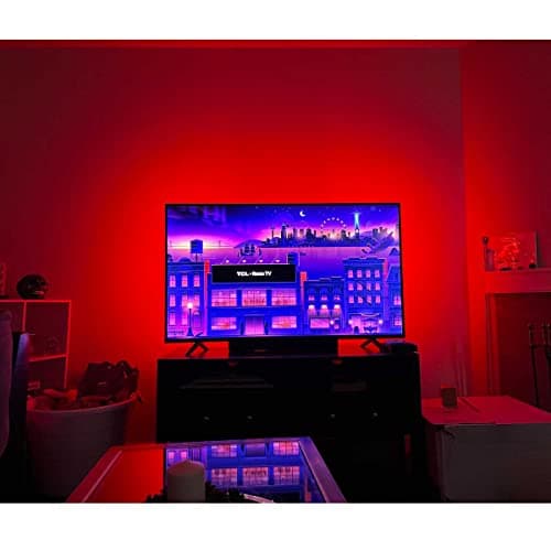 TV LED Backlights USB LED Strip Lighting for 60 65 inches Behind TV Monitor Sony LG Samsung HDTV Game Room Home Movie Theater Decor Lights, Color Changing RF Remote Cover 4 Sides