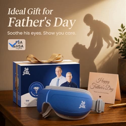 BOB AND BRAD Eye Massager with Heat and Cooling Voice Control, FSA Eligible HSA, EyeOasis 3 Voice Temple Massage, Heated Eye Massager for Migraines & Dry Eyes Relief, Ideal Gift for Women Men