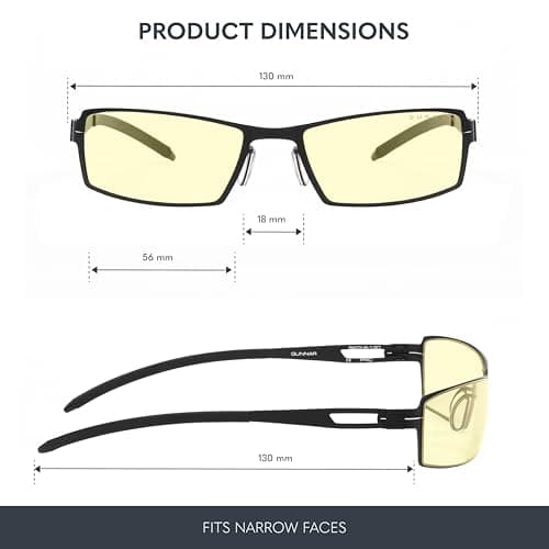 GUNNAR - Premium Gaming and Computer Glasses - Blocks 65% Blue Light - SheaDog, Onyx, Amber Tint