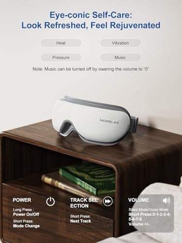 Morelax Mothers Day Gifts for Woman,Eye Massager with Heat & Bluetooth Music, Birthday Gifts for Women, Reduce Eye Strain, Headache Relief and Improve Sleep,Gift for mom/Sister/Wife