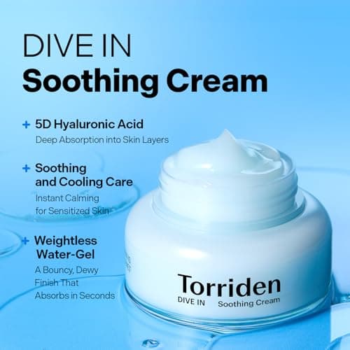 Torriden DIVE IN Hyaluronic Acid Soothing Cream 100ml (3.38 fl. oz) | Revitalizing Facial Moisturizer for Sensitive and Dry Skin | Hyaluronic Acid, Panthenol, Allantoin