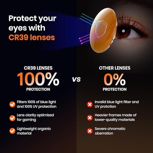 Cyxus Orange Blue Light Blocking Glasses for Men Women Gaming Glasses Reduce Eye Strain Sleep Better（8303O02 Orange Lens Black Frame）