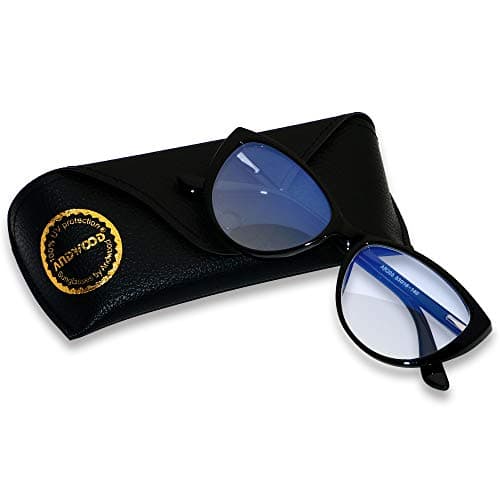 ANDWOOD Blue Light Blocking Glasses Women Bluelight Blocker Computer Cateye Clear Cat Eye Eyeglasses Frame Black