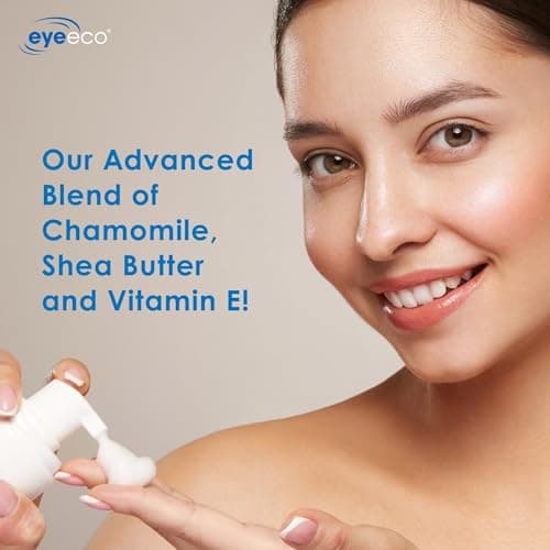 EYEECO Gentle Tea Tree Oil Foaming Facial Cleanser – 1.6oz – Non-Irritating Eyelid Cleanser & Face Wash with Tea Tree, Chamomile & Shea Butter​