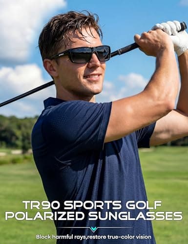 ATTCL Polarized Sunglasses Men for Fishing: UV Protection Lightweight TR90 Sports Wrap Sun Glasses Driving Golf Cycling Running 5001 Black