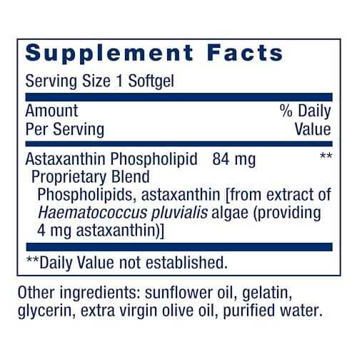 Life Extension Astaxanthin with Phospholipids – Antioxidant Support, Eye Health – Algae-Derived – Gluten-Free, Non-GMO – 30 Softgels