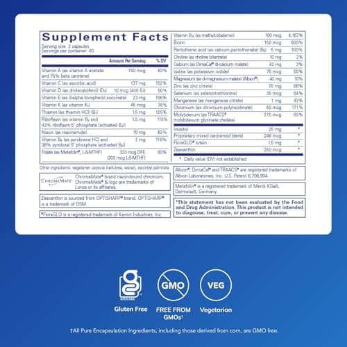 Pure Encapsulations Junior Nutrients - Kids & Teens Multivitamin - Without Iron - with Calcium, Vitamin D3 & Vitamin C - Non-GMO & Vegetarian - 120 Capsules