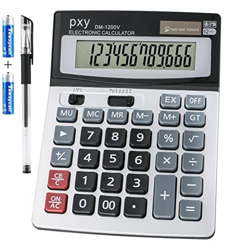 PXY Desk Calculator Review – 12-Digit Solar Office Calculator Worth Buying?