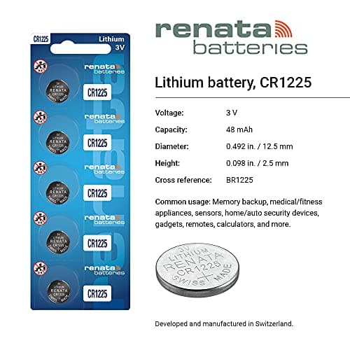 Renata CR1225 Batteries - 3V Lithium Coin Cell 1225 Battery (10 Count)