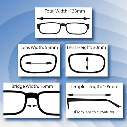Boost Eyewear 6 Pack Reading Glasses – Classic Black Rectangular Frames with Spring Hinges – Comfortable Eye Glasses Readers for Women & Men (+2.00)