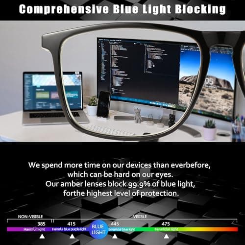 YDAOWKN Blue Light Blocking Glasses Men Computer Gaming Glasses Lightweight Anti Eyestrain Eye Protection