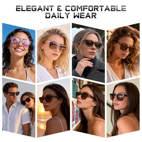 DANAMY Sunglasses Womens Polarized Sunglasses for Women Trendy Designer Mirrored UV400 Protection Sun Glasses