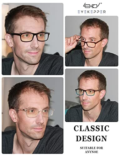 Eyekepper Anti Blue Light Glasses for Men Blue Light Blocking Glasses for Computer Eyestrain, Black