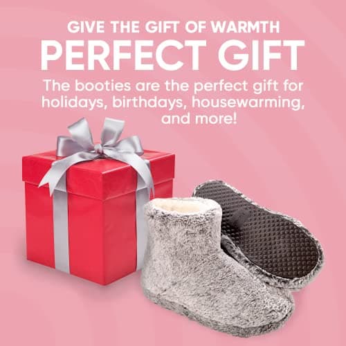 Snook-Ease Heated Booties Thick Warm Winter Feet Warmers with Microwavable Heatable Inserts – Heated Booties Foot Heater for Cold feet – Heated Foot Warmers (Gray, Women 6-7 / Men 5-6)