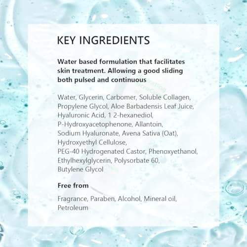 Oeneis Hydrating Microcurrent Conductive Gel, Fragrance-Free, Paraben-Free, Gel Primer with Hyaluronic Acid, Non-irritating, Moisturizing Gel for RF, 300g Tube, Clear