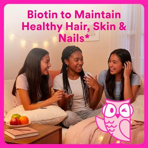 SmartyPants Teen Girl Multivitamin Gummies, Omega 3 (DHA/EPA), Vitamin C, D3, B12, Vitamin A, K & Zinc, Biotin to Support Hair, Skin & Nails, Gluten Free, 60 Count (30 Day Supply)