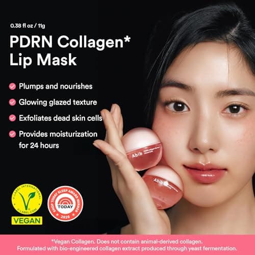 Abib PDRN Collagen Lip Mask Glazed Jelly 0.38 fl oz | Korean Lip Butter Balm Overnight Sleeping Mask Hydrating Care Moisturizer Treatment for Flakey, Dry Lips