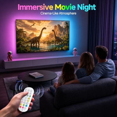 TV Led Backlight, 16.4ft RGB LED Lights for TV Smart Led Lighting for 65-85inch Monitor,USB Strip Lights Behind TV, Color Changing Sync with Music, Bluetooth App Controlled Led Lights for Home Decor