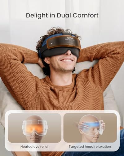 RENPHO Eyeris Masc Head & Eye Massager, FSA Eligible HSA, Migraine Relief Headache Massager for Forehead, Occiput and Temple, Heated Mask Massager Scalp Stress Relax