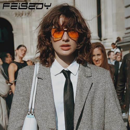 FEISEDY Amber Blue Light Glasses for Computer Gaming Anti Eyestrain Sleep Glasses G2835 Tortoise