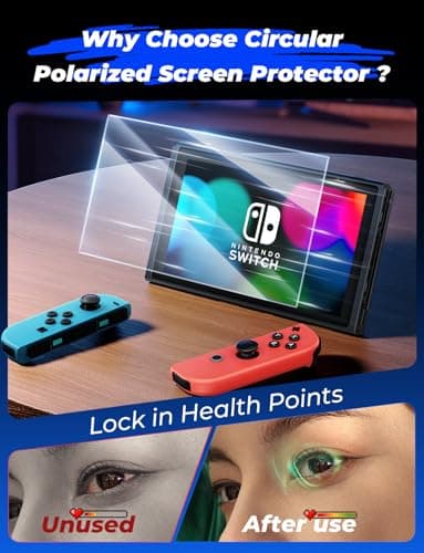 MAGIC JOHN 2-Pack Screen Protector for Nintendo Switch (2017, 6.2") Eye Protection, Blue Light Blocking, HD Clear, Automatic Dust Removal, 9H Tempered Glass for Nintendo Switch