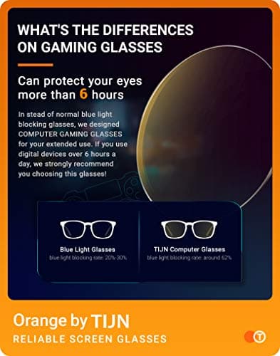 TIJN Gaming Glasses Blue Light Blocking Glasses for Women Men Nerd Eyeglasses Screen Fatigue Anti UV Glare, Black(Gaming Glasses)