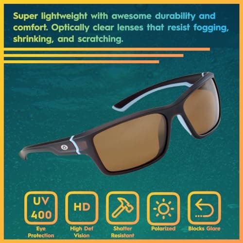 Flying Fisherman Cove Matte Tobacco w/Amber Lens Sunglasses