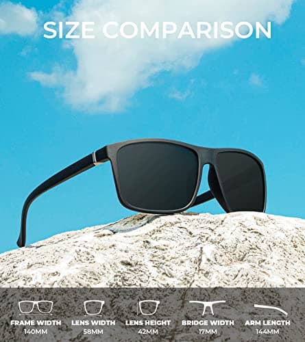 KALIYADI Polarized Sunglasses for Men and Women, Mens Sunglasses Polarized with UV Protection for Driving Fishing Golf (3 Packs)