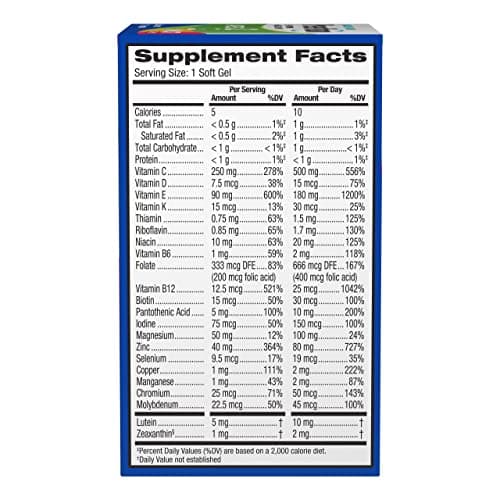 PreserVision AREDS 2 + Multivitamin, #1 Eye Doctor Recommended Brand, 2-in-1 Eye Vitamin with Lutein, Zeaxanthin, Zinc, and Vitamin C, D & E, 100 Softgels