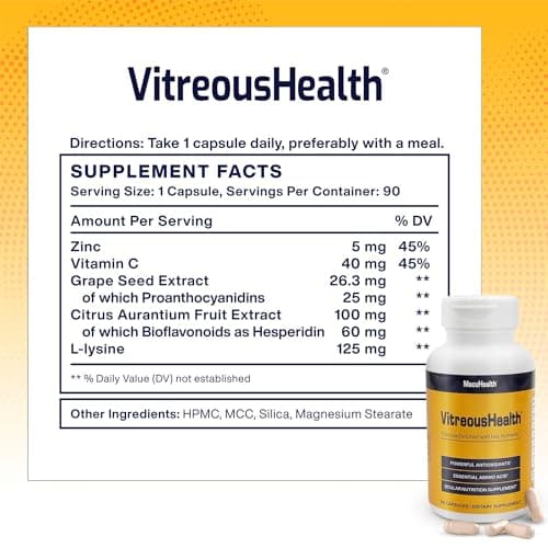 Macuhealth VitreousHealth Evidence-Based Eye Supplement - 90 Capsules