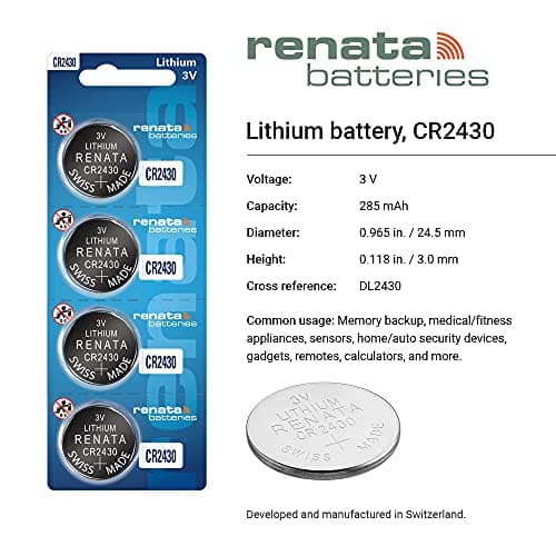 Renata 2 X Batteries CR2430 3 Volt 24.5 x 3.0 mm Lithium Battery USD$450