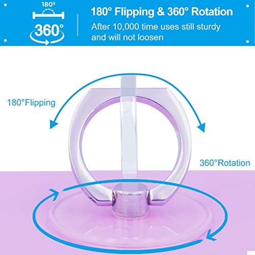 4 Pack Jsoerpay Cell Phone Ring Holder, Transparent Ring Holder 360°Rotation Finger Ring Stand, Clear Cell Phone Kickstand Compatible with Most of Phones, Tablet and Case, (2Silver+1Black+1Rose Gold)