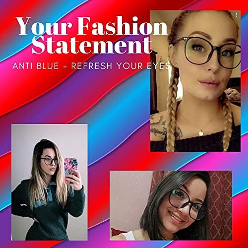 Optifine Reading Glasses Anti Blue Light Blocking Reader Oversized Frame for Women Men for Mid Big Face Anti Eyestains Black 0