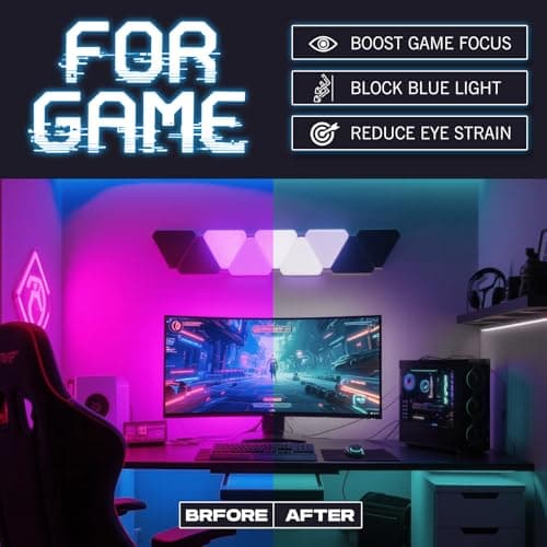 WISTON 149mm Frame XL Wide Gaming Glasses for Men Women Blue Light with Anti-Fatigue Lens Eye Strain Computer Glasses