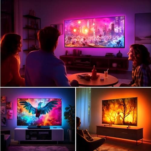 Maylit ICRGB TV LED Backlight, App Control LED Lights for 20-36in TV/Monitor, Music Sync Color Changing TV LED Strip Lights for Home Decor, USB Powered Gaming Accessories Lights for Bedroom Room Decor