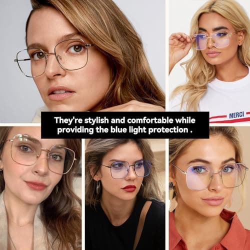 Dollger Blue Light Blocking Glasses women Anti Glare UV Filter Computer Gaming Glasses Retro matal square Eyeglasses Frame BLACK